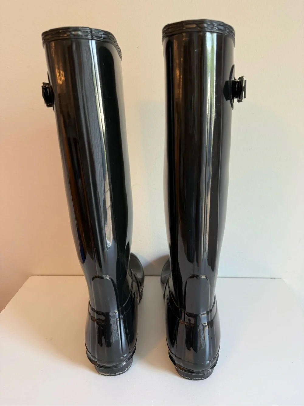 Women’s Hunter Original Tall Gloss Black Rain Boots Women’s Size 10